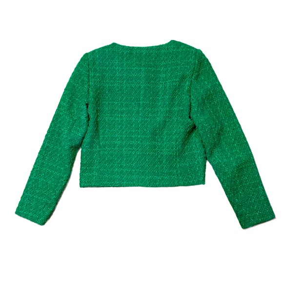 Rachel Zoe NWT Green Tweed Blazer Golden Button Size XS - Picture 4 of 9